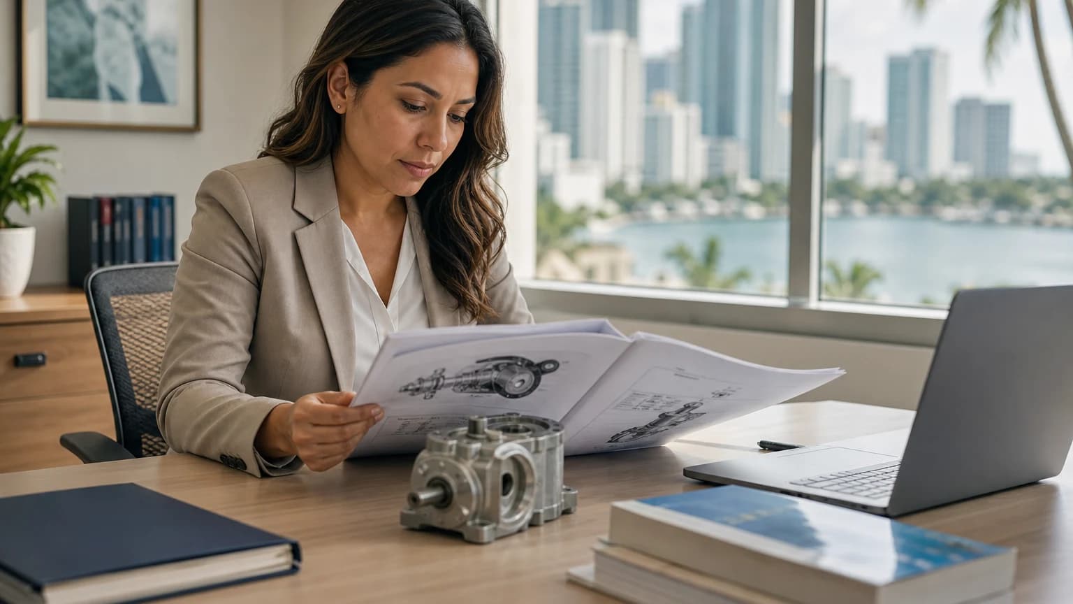 Technical manual translation Miami linguist reviewing an industrial equipment manual before export