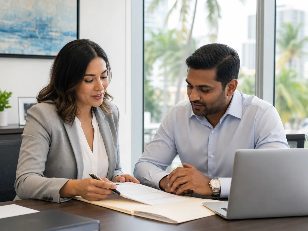 Miami business owner reviewing translated financial records for a business-interruption insurance claim